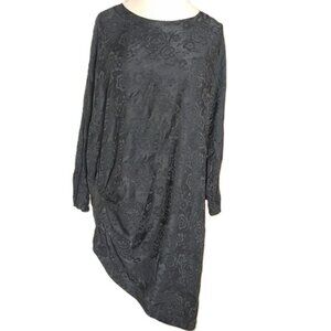 Lagenlook Silk Jacquard Vintage Tunic Top‎  Point of View Collection Ruching 14